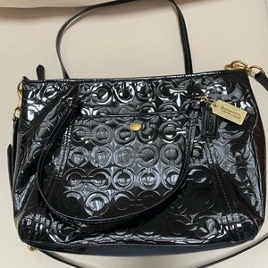 ❌SOLD❌COACH BLACK PATENT LEATHER TOTE/SHOULDER BAG